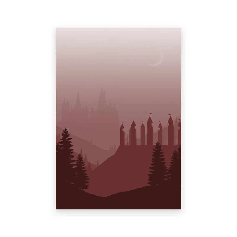Hogwarts Castle Magic Wizard Canvas Wall Art | Kids Room Décor