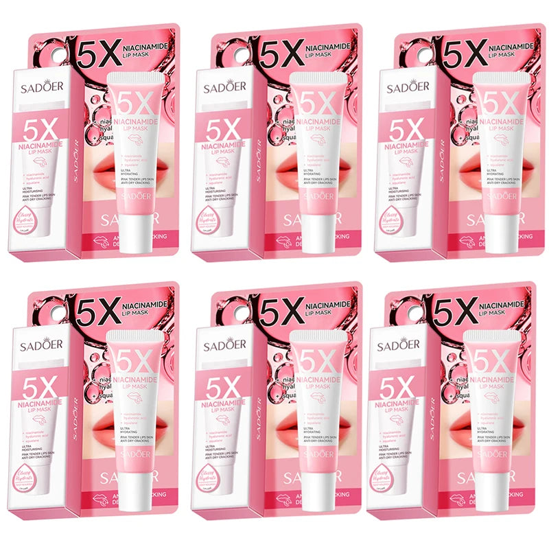 5X Niacinamide Plumping Lip Mask – Intense Hydration & Anti-Dryness for Soft, Pink Lips | Care Chapped Lips Overnig 10g/pc Peaceful Pleasures Health and Wellness 6 pcs 10g