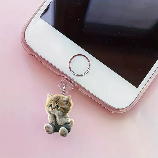 Cute Cat & Dog Type-C Dust Plug Charm Pendant Phone Dust Plug Charm Oasis Select
