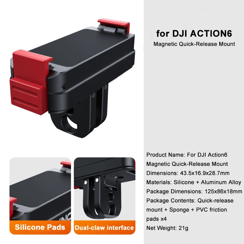 Magnetic Quick Release Mount for DJI Osmo Action 6 | Slim