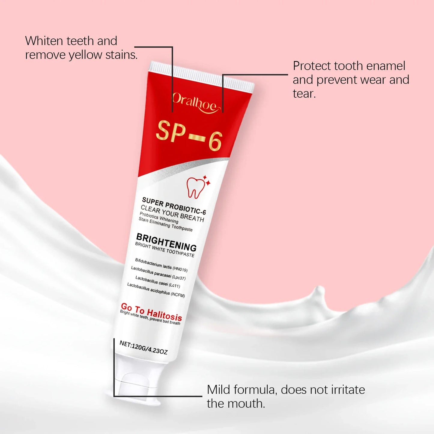 Oralhoe SP6 Probiotic Whitening Toothpaste 120g | Stain Remover