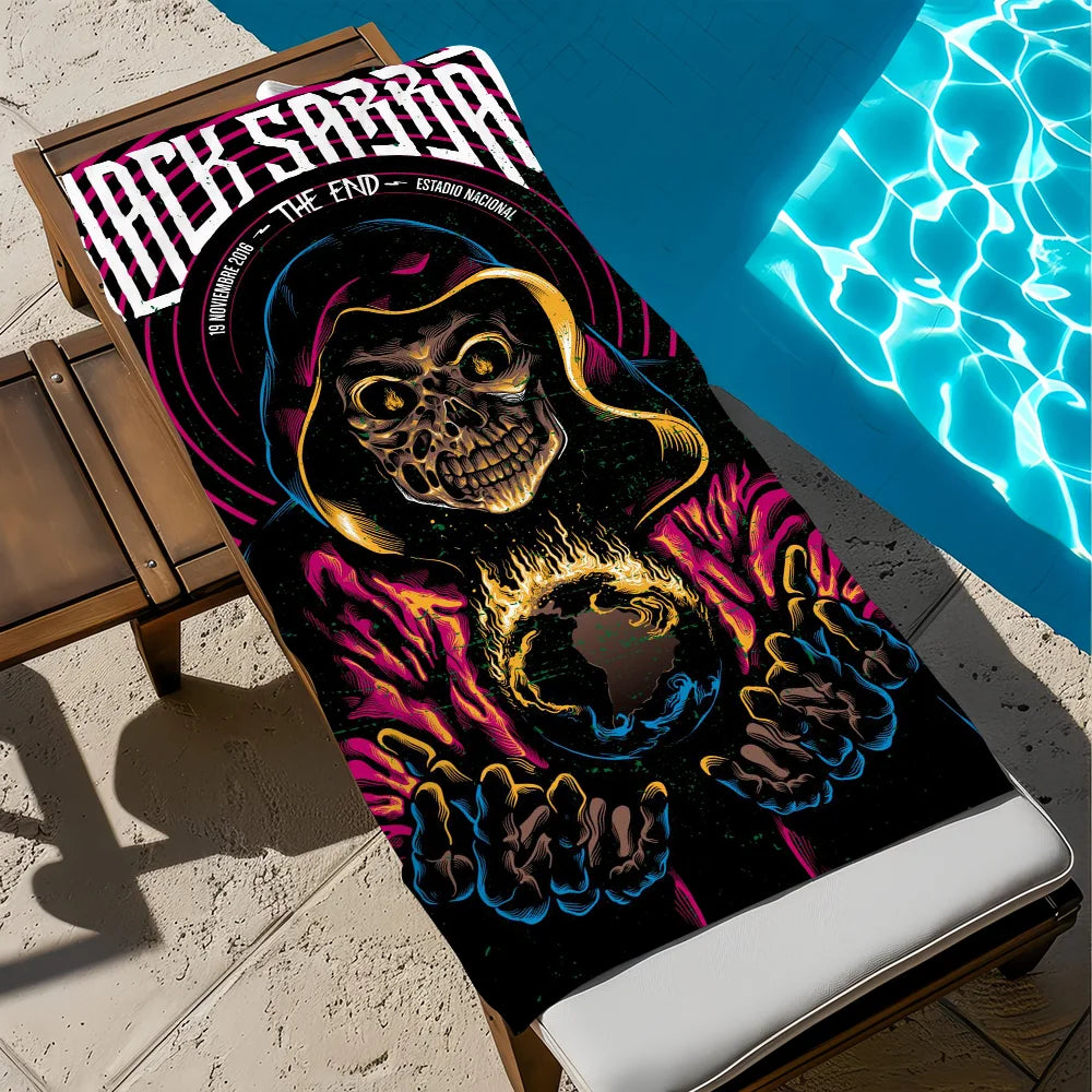 Black Sabbath Anime Quick-Dry Beach Towel | Soft & Lightweight Quick-Dry Beach Towel Peaceful Pleasures Health and Wellness z5 STJ70x140CM