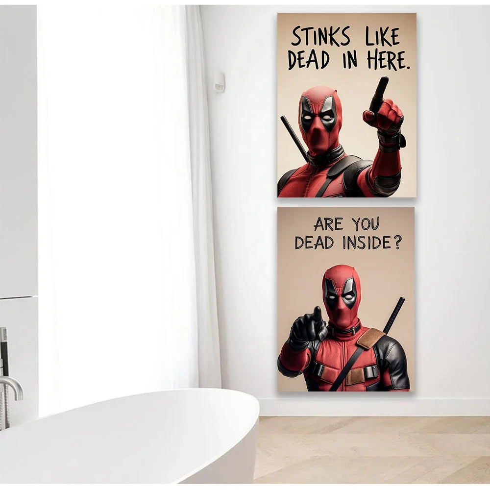 Deadpool Funny Bathroom Poster Sweet Baby Jesus Art Print Disney Superhero Toilet Canvas Painting Home Bathroom Toilet Decor Peaceful Pleasures Health and Wellness