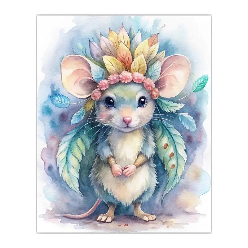 Woodland Animal Floral Wreath Canvas Print | Nursery Wall Art Canvas Wall Art Print Peaceful Pleasures Health and Wellness 07 50x70cm NoFrame China Mainland