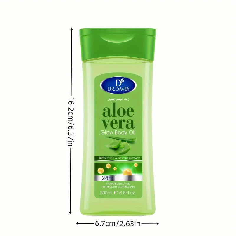 DR.DAVEY ALOE VERA BODY OIL SPA Body Massage Essential Oil with Aloe Vera Shine Nourishing Oil Suitable for All Skin Type Peaceful Pleasures Health and Wellness