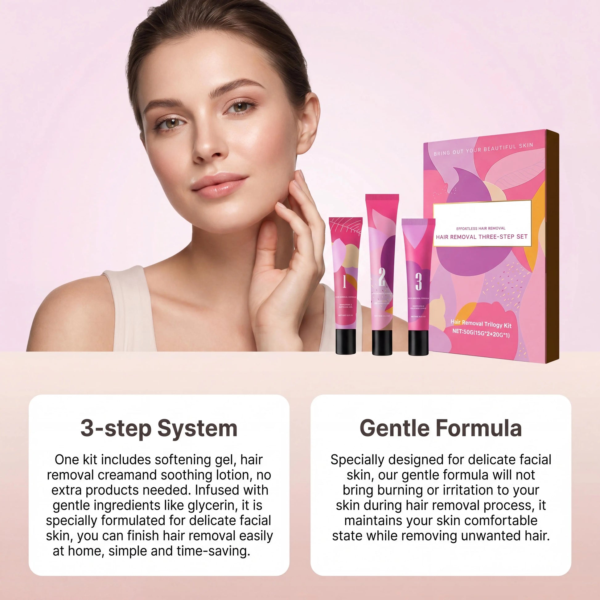 Painless Hair Removal Cream Kit For Face & Body Fast Acting Gentle Formula Soothe Redness Deep Hydrating Repair Depilatory Cream Peaceful Pleasures Health and Wellness