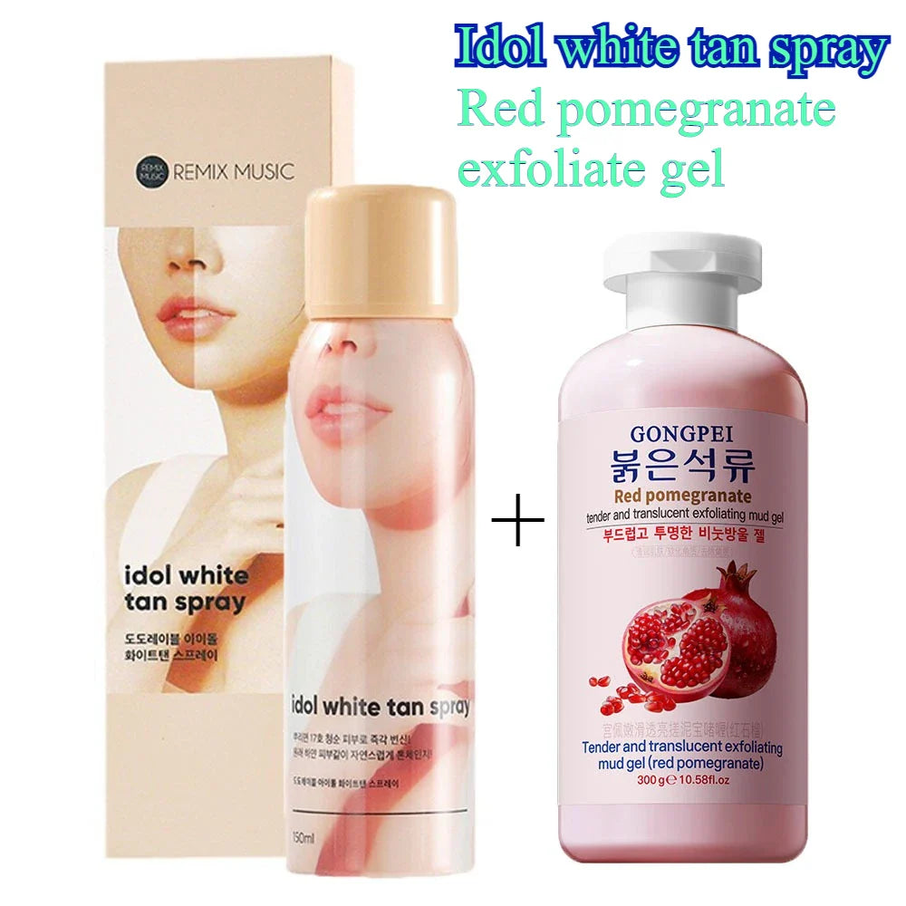 SPF50+ Brightening Body Spray & Niacinamide Sea Salt Scrub Gel