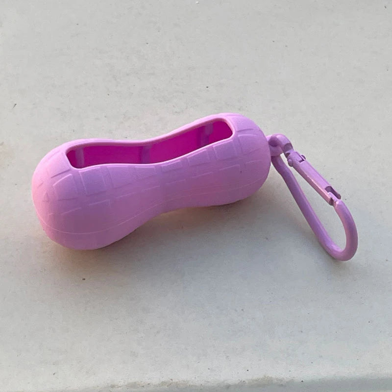 Silicone Lipstick Holder Keychain | Peanut Shape Lip Balm Cover