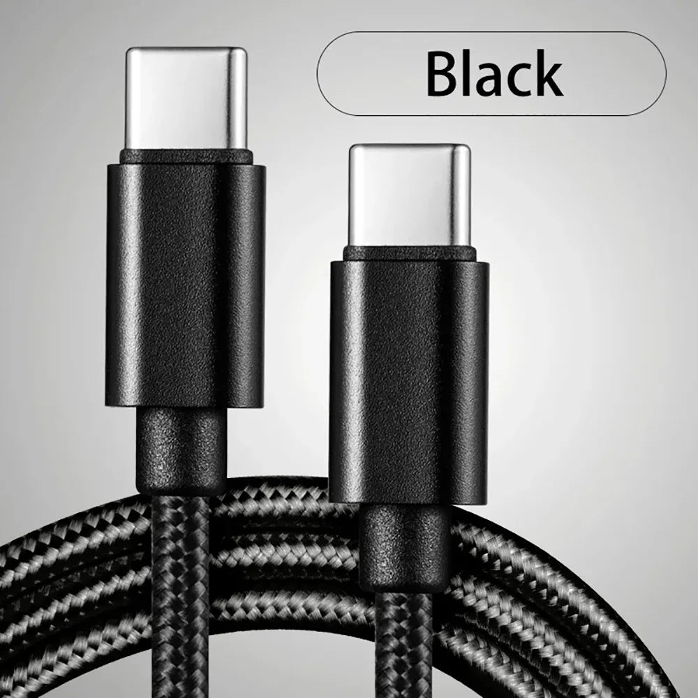 66W USB-C to USB-C Fast Charging Nylon Cable 1M 2M 3M