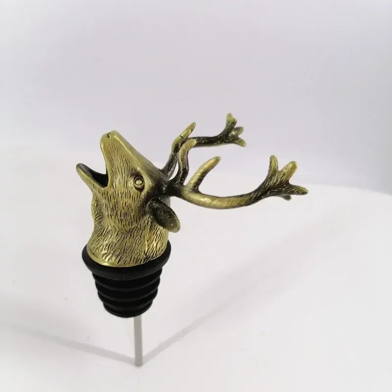 Deer Head Wine Bottle Stopper | Zinc Alloy Bar Accessory