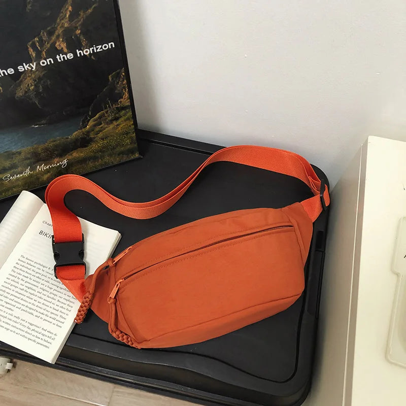 Waterproof Chest Pack Large Crossbody Sling Bag | Unisex Travel Crossbody Chest Pack Peaceful Pleasures Health and Wellness Orange