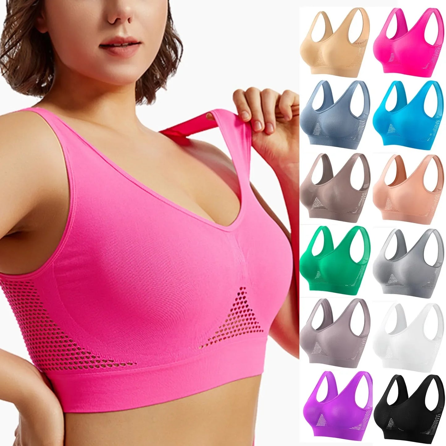 Women's Seamless Wire-Free Sports Bra – Removable Pads