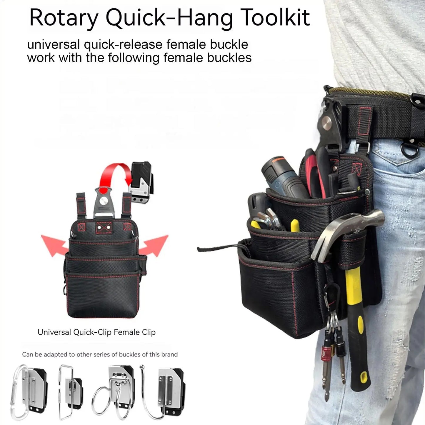 3-Layer Waterproof Tool Belt Pouch for Electricians & Carpenters Tool Belt Pouch Peaceful Pleasures Health and Wellness