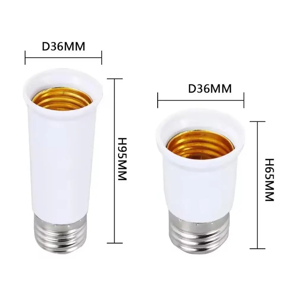 E27 to E27 Lamp Base Extender Adapter Set, 3PCS65mm/95mm Lamp Holder Socket Extension for Bulb Conversion LED Light Adapter Peaceful Pleasures Health and Wellness