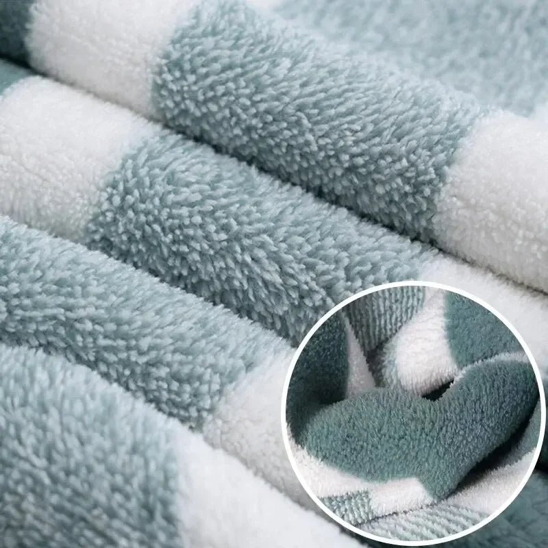 Striped Microfiber Towel Set – Quick-Dry Bath & Face Towels