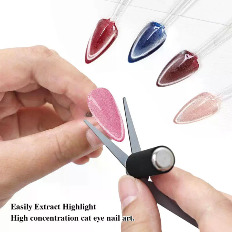 New French Dual Ended French Cat Eye Magnet Tool Y-Shaped Plate Magnetic Auxiliary Tool Gel Polish Magnet Rod Tool DIY Peaceful Pleasures Health and Wellness