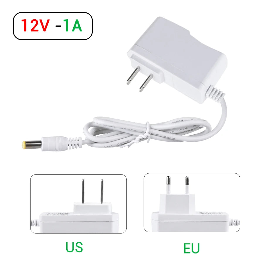 DC12V Power Supply Adapter Lighting Transformer Input AC 100-240V to Output DC 12V 1A 2A 3A EU US UK AU Plug Charger LED Driver Peaceful Pleasures Health and Wellness
