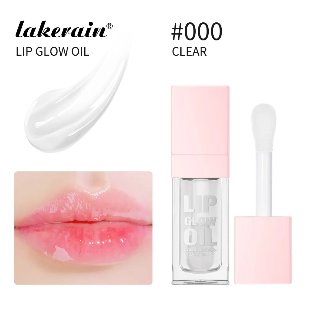 Crystal Lip Glow Oil Cherry Pink Lips Plumper Gloss Hydrating Plumping Lips Coat Tinted Lip Plumper Serum Lips Glow Oil Makeup Peaceful Pleasures Health and Wellness 000 CLEAR