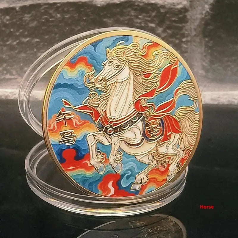 Chinese Zodiac Horse Lucky Coin | Feng Shui Collectible Gift
