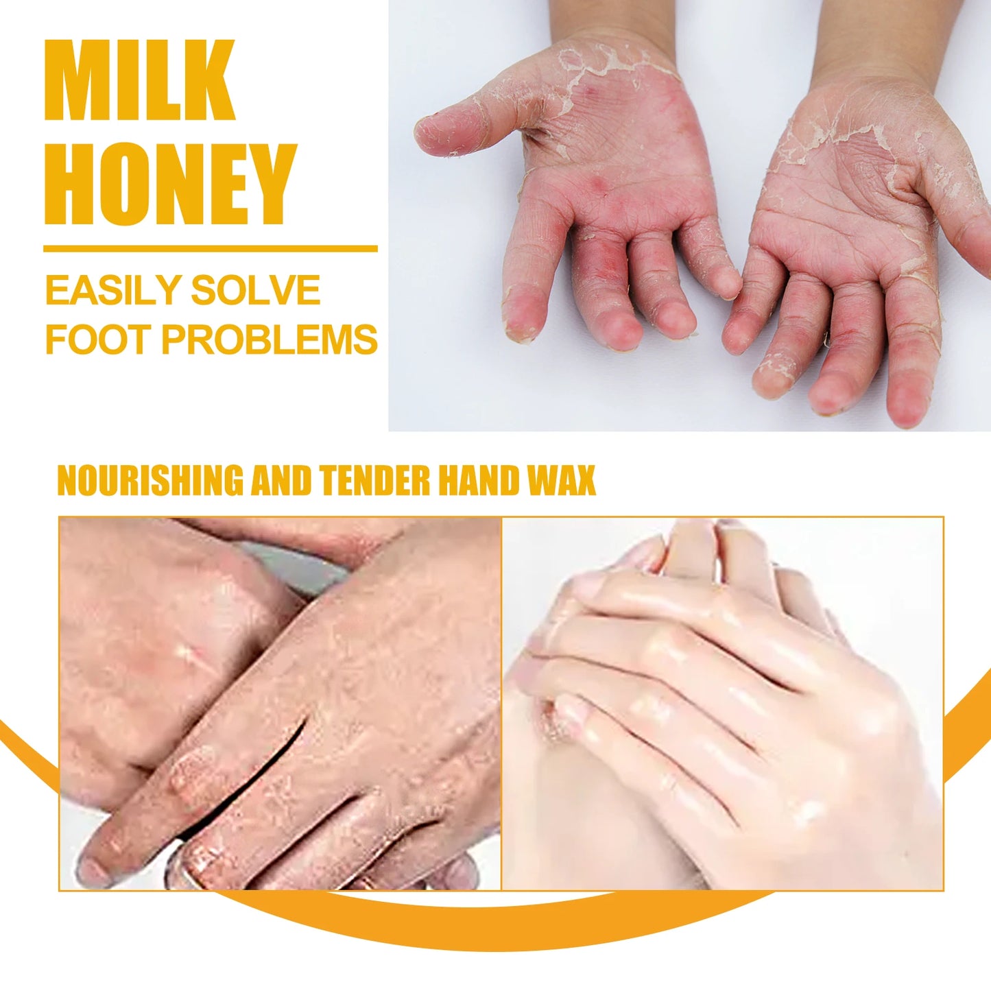 Milk & Honey Hand Wax Peel-Off Mask – Exfoliate & Moisturize
