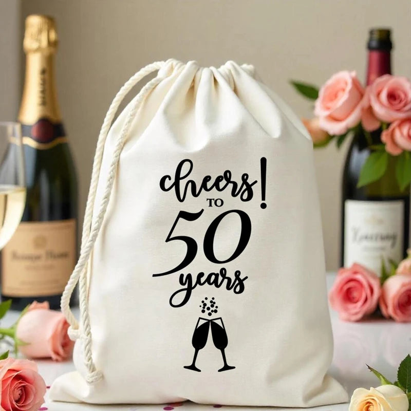 Cheers to 50 Years Favor Bags – 5-Pack Birthday Party Gift Bags