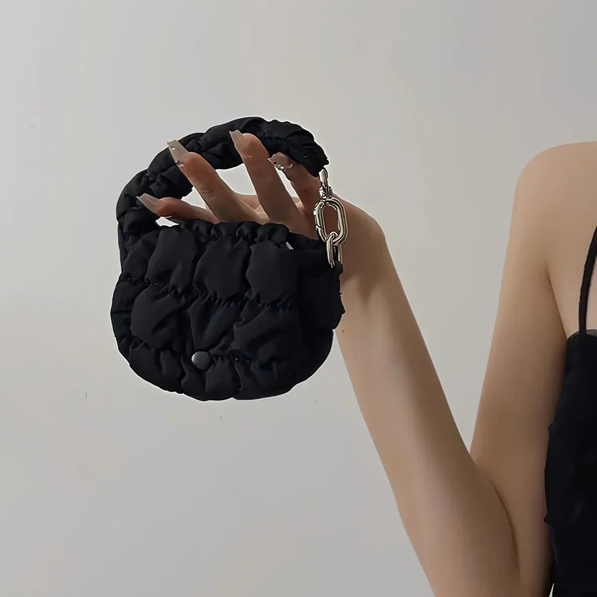 Black Mini Cloud Waist Pack | Nylon Fanny Bag with Coin Purse Mini Waist Pack Peaceful Pleasures Health and Wellness