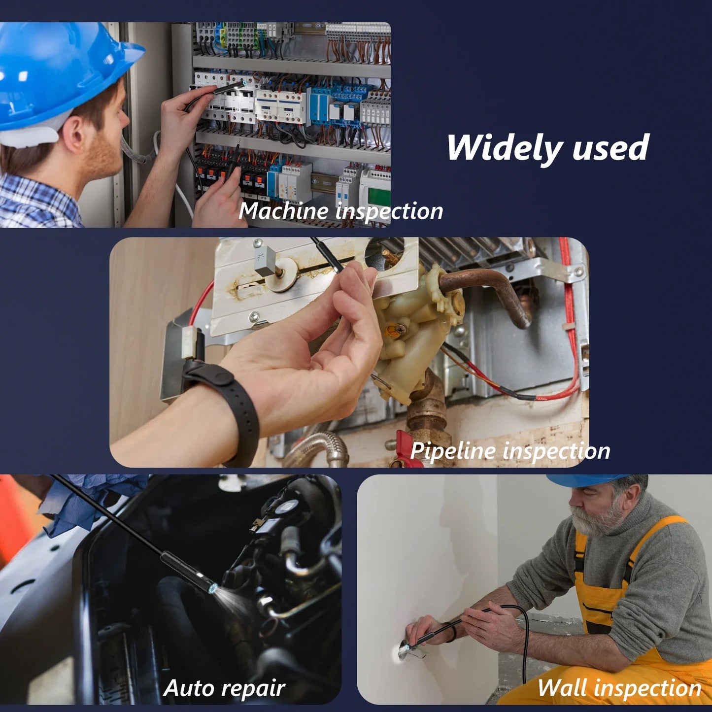 DUTRIEUX 10M HD Industrial Endoscope – 8 LEDs & Smartphone Ready