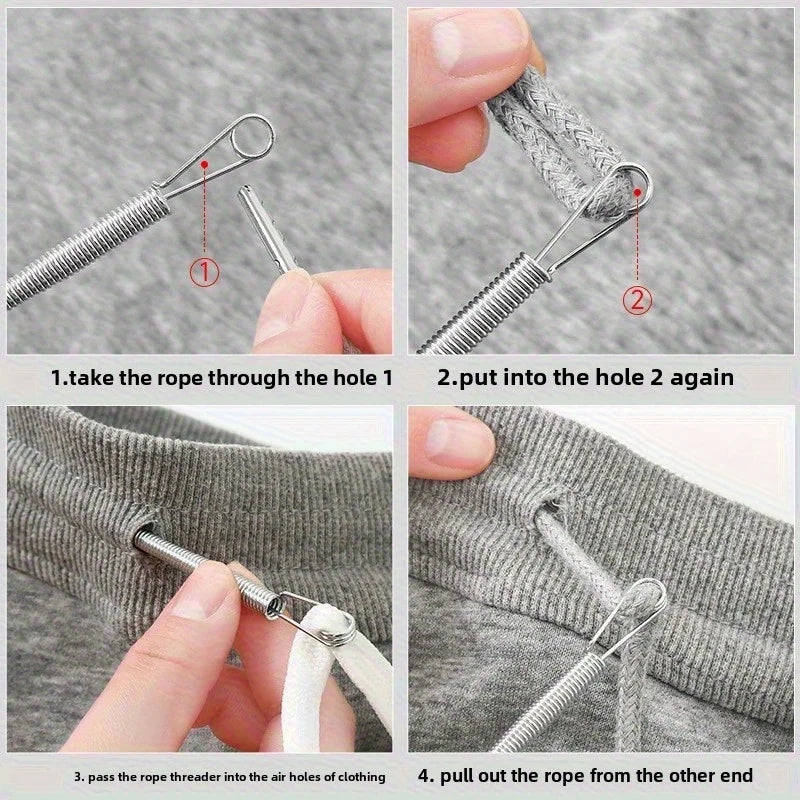 Bendable Spring Drawstring Threader Flexible Metal Elastic Band