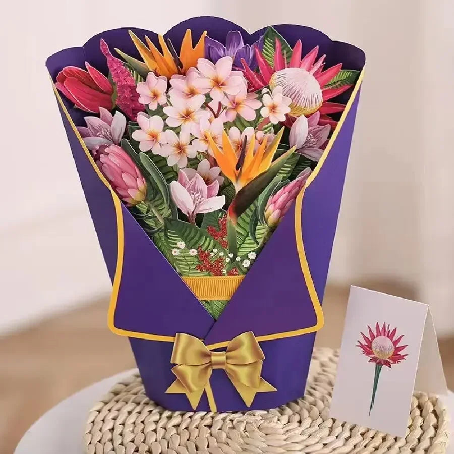 3D Pop-Up Paper Flower Bouquet Card | Valentine's Mother's Day