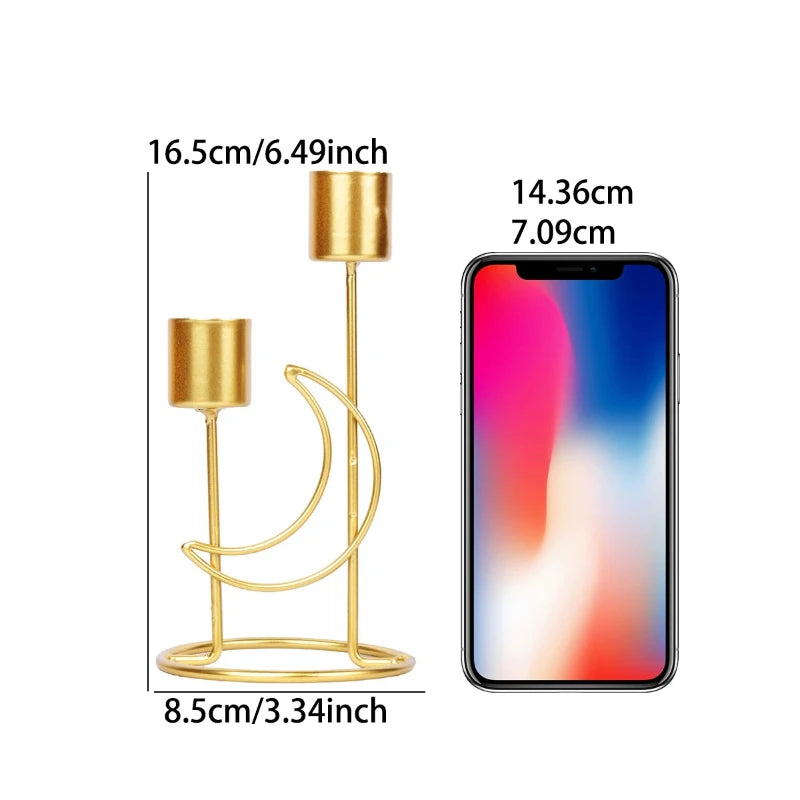 Iron Candle Holder Modern Single-head Candlestick Stand Wedding Dinning Table Decorating Dinner Party Candle Holder Decoration Peaceful Pleasures Health and Wellness