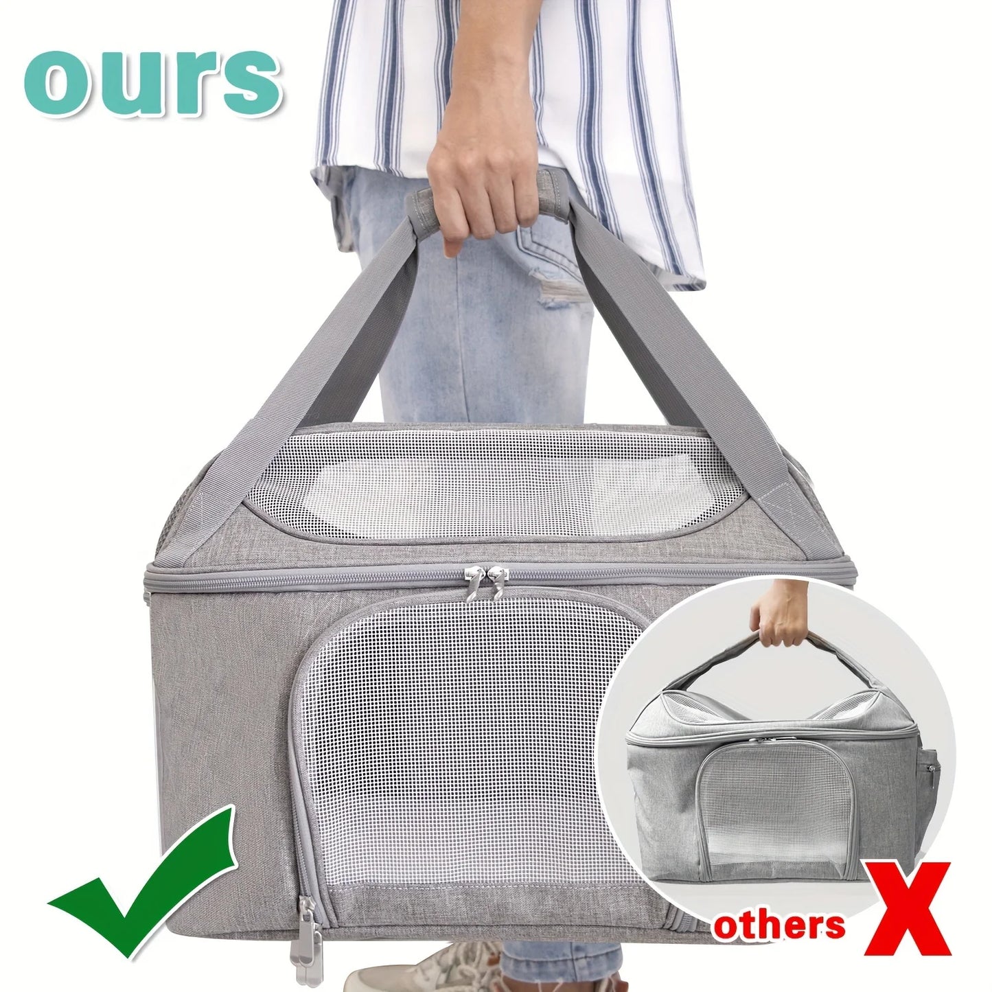 Soft-Sided Collapsible Pet Carrier | Cats & Dogs Travel Bag