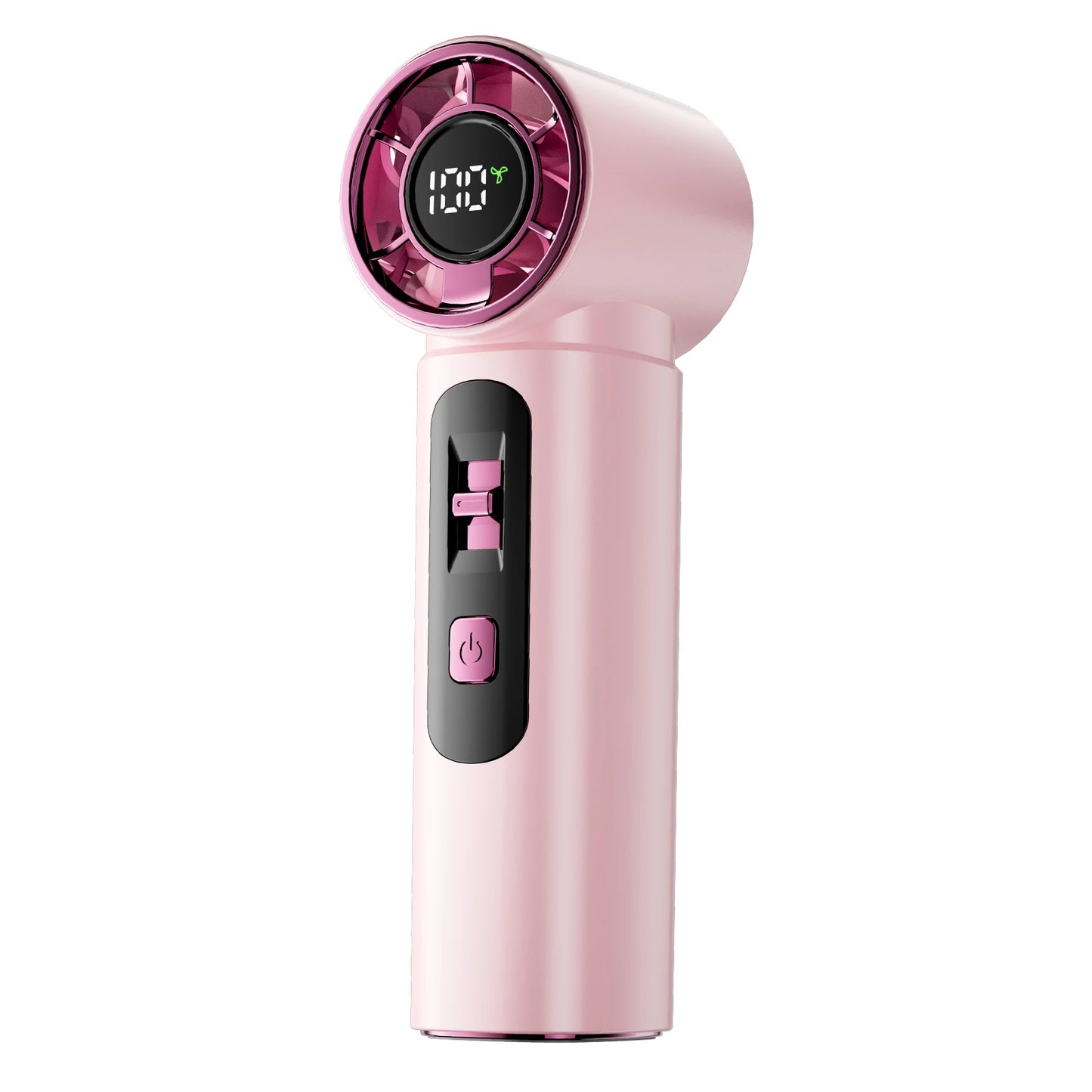 Portable Handheld Turbo Fan Rechargeable Personal Fan 100 Speeds LED Display Cooling Fan Travel Essentials Gifts for Women Men Peaceful Pleasures Health and Wellness Pink