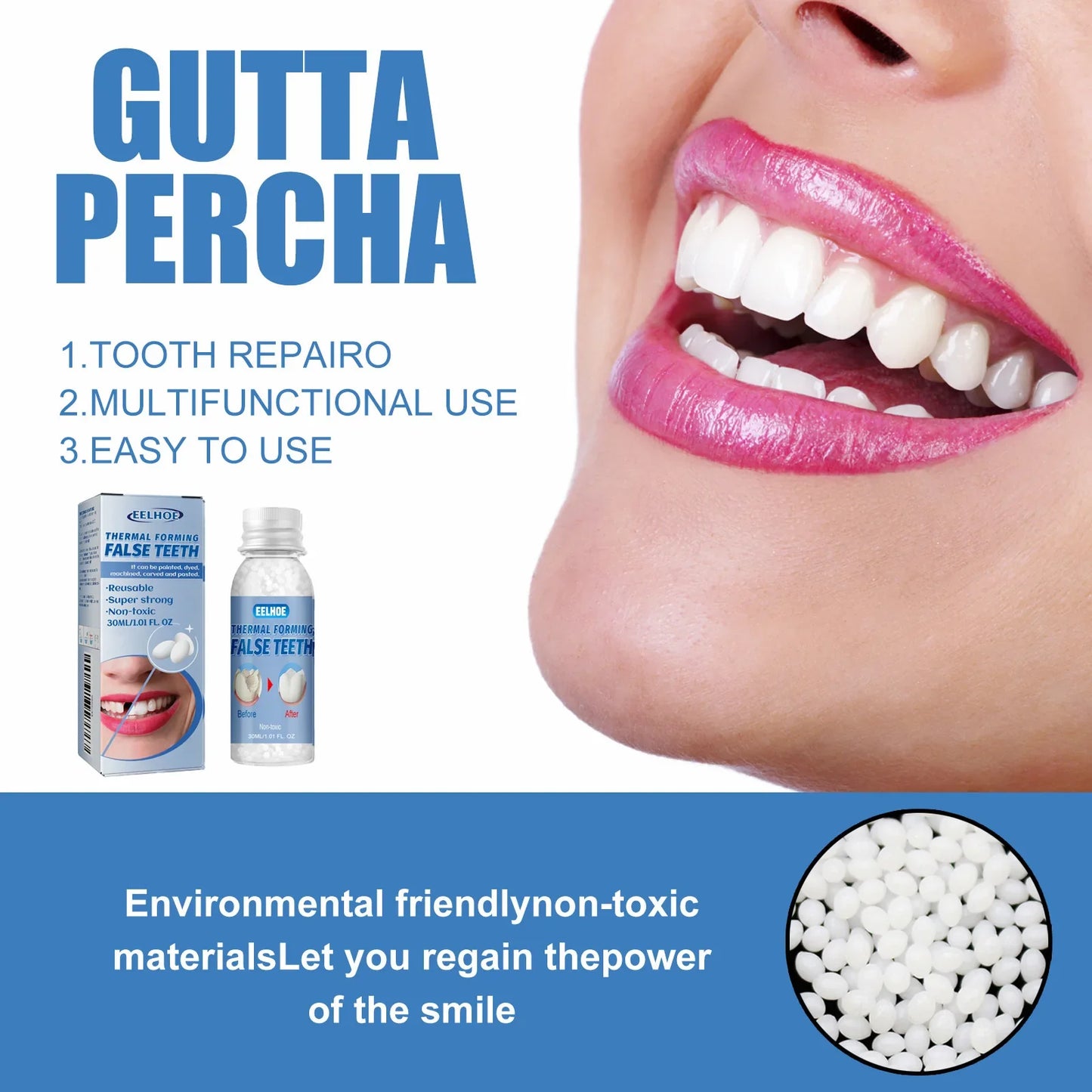 EELHOE Temporary Tooth Repair Kit – Gap & Chip Filler 30ml