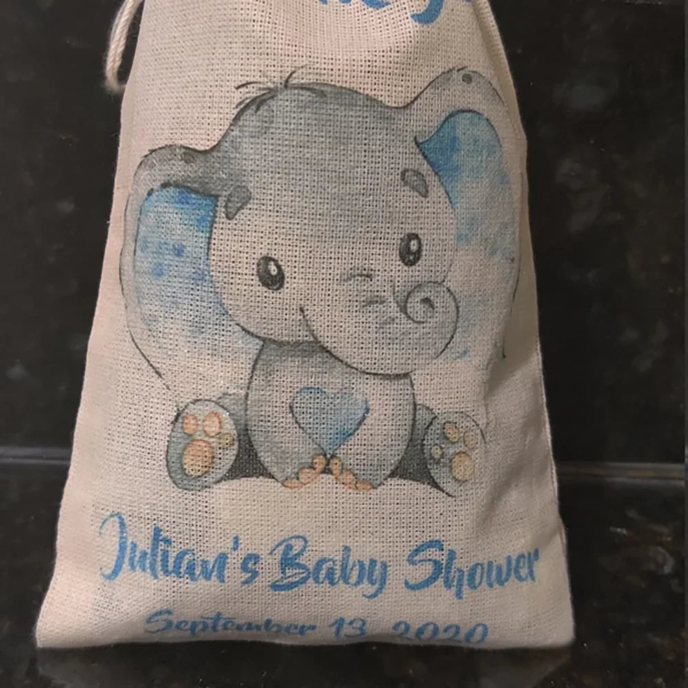 Custom Elephant Favor Bags | Baby Shower & Birthday Party