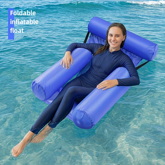 Inflatable Pool Hammock Lounge Chair | Floating Water Mat Inflatable Pool Float Peaceful Pleasures Health and Wellness
