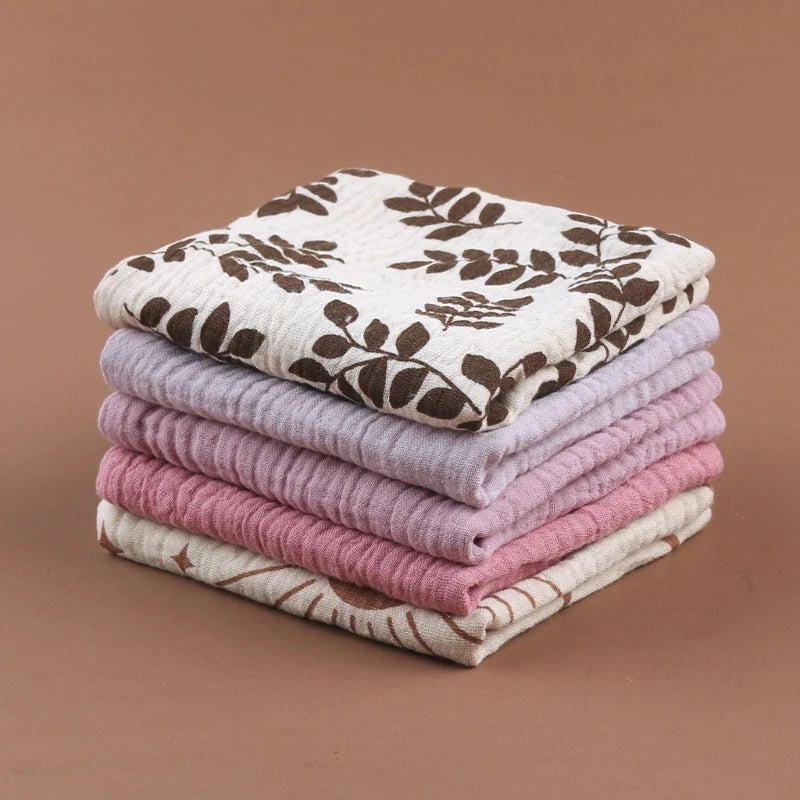 5-Pack Soft Cotton Baby Washcloths | Gauze Face Cloths for Newborns