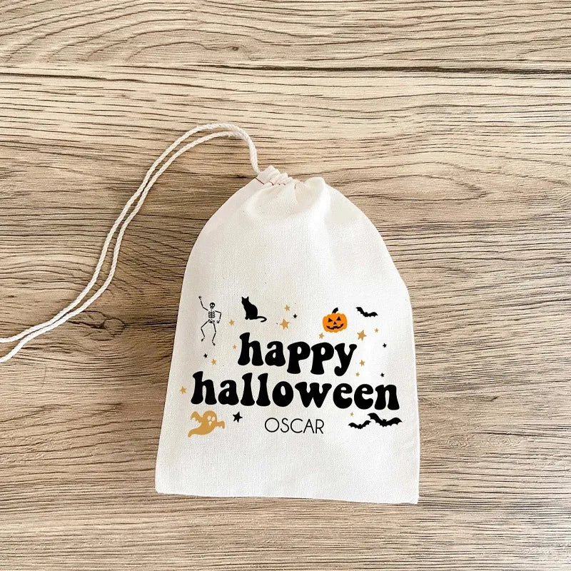 5-Pack Personalized Halloween Drawstring Treat Bags for Kids