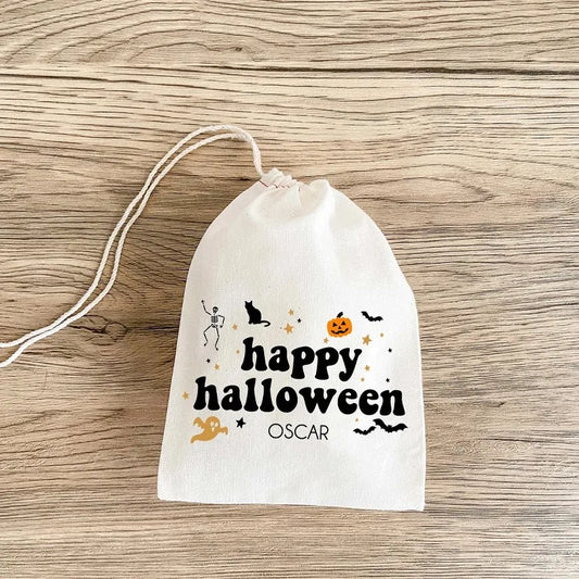 5-Pack Personalized Halloween Drawstring Treat Bags for Kids Halloween Treat Bags Peaceful Pleasures Health and Wellness