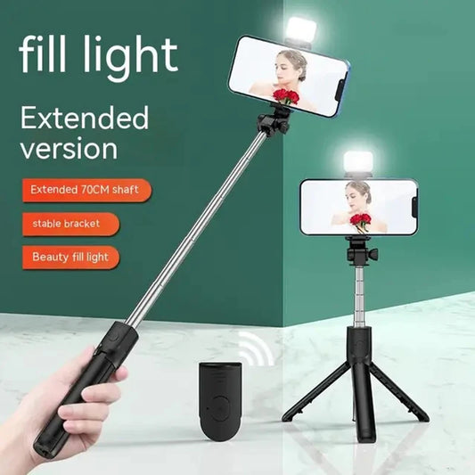 Selfie Stick Wireless Tripod Stand with LED Light Bluetooth Remote Extendable Tripod for iPhone Mobile Phone Tiktok Live Holder Peaceful Pleasures Health and Wellness