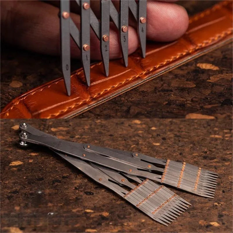 Leather Craft Belt Quick Mark Equally Spacing Isometric Divider Ruler Tool Knife Cutter Punch DIY Leatherworker Auxiliary Tools Peaceful Pleasures Health and Wellness