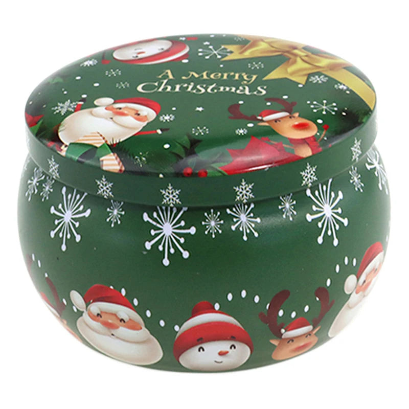 Christmas Scented Candle Tin Jar | Portable Soy Wax Gift