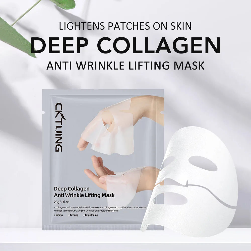 5PCS Collagen Face Masks Deep Hydrating Moisturizing Brightening Firming Skin Facial Masks Split Sheet Mask Korean Skin Care Peaceful Pleasures Health and Wellness