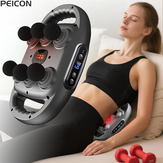Fascia Massage Gun High Frequency Muscle Massager Gun Back Waist Body Shoulder Massage Machine Six-head Professional Fascia Gun Peaceful Pleasures Health and Wellness