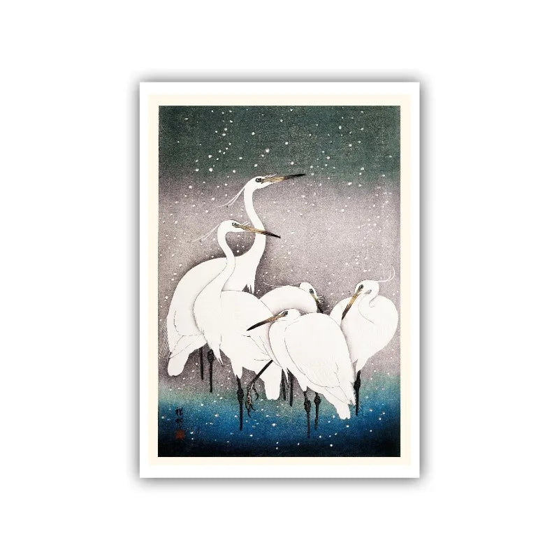 Ohara Koson Japanese Ukiyo Poster Vintage Goldfish Lotus Owl Peacock Geisha Canvas Painting Wall Art for Living Room Home Dec Peaceful Pleasures Health and Wellness