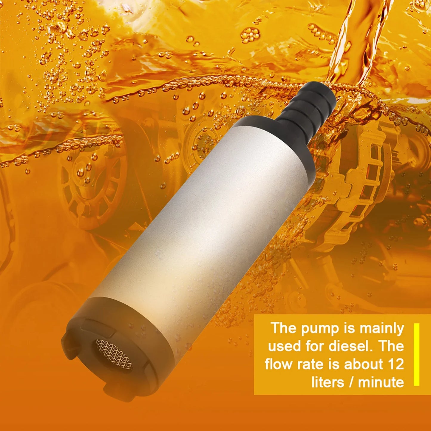 12V Stainless Steel Submersible Pump Water Dieseloil Refueling Tool