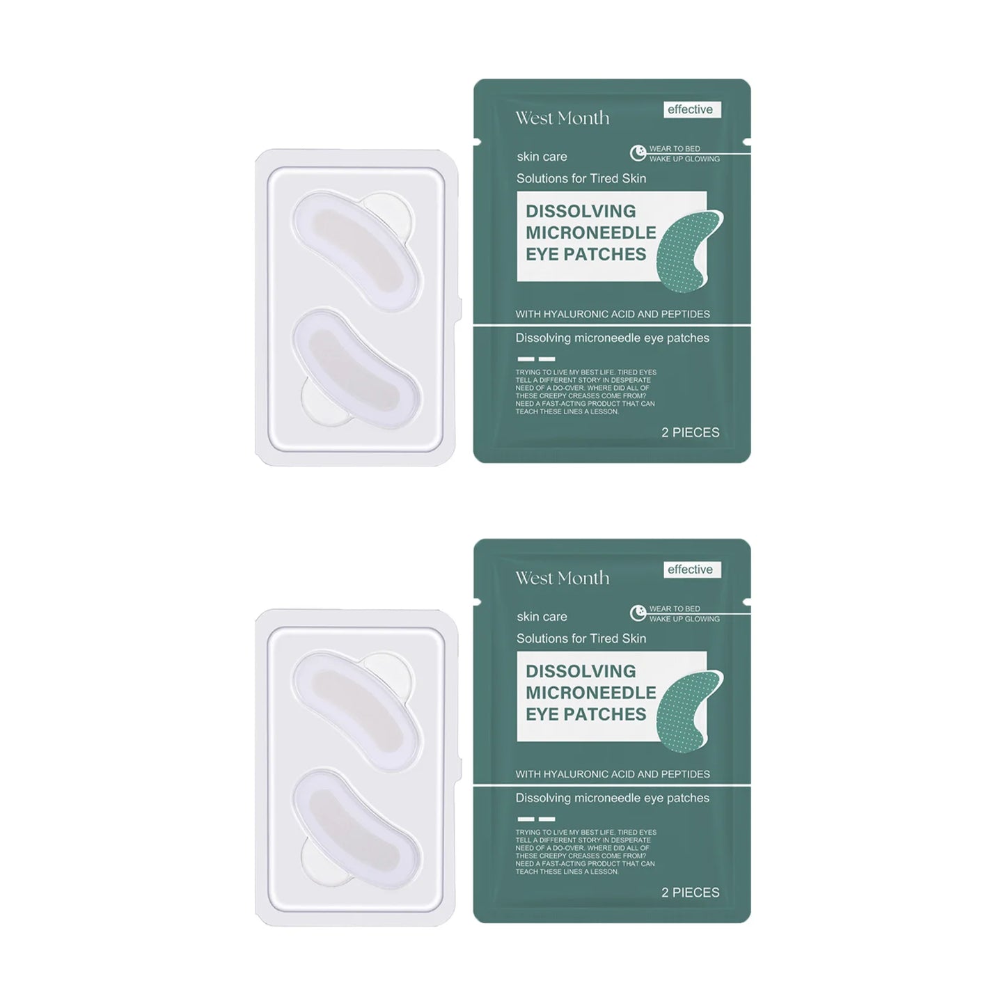 Microneedle Eye Patches – Hyaluronic Acid, Dark Circles & Wrinkles Peaceful Pleasures Health and Wellness 4pieces