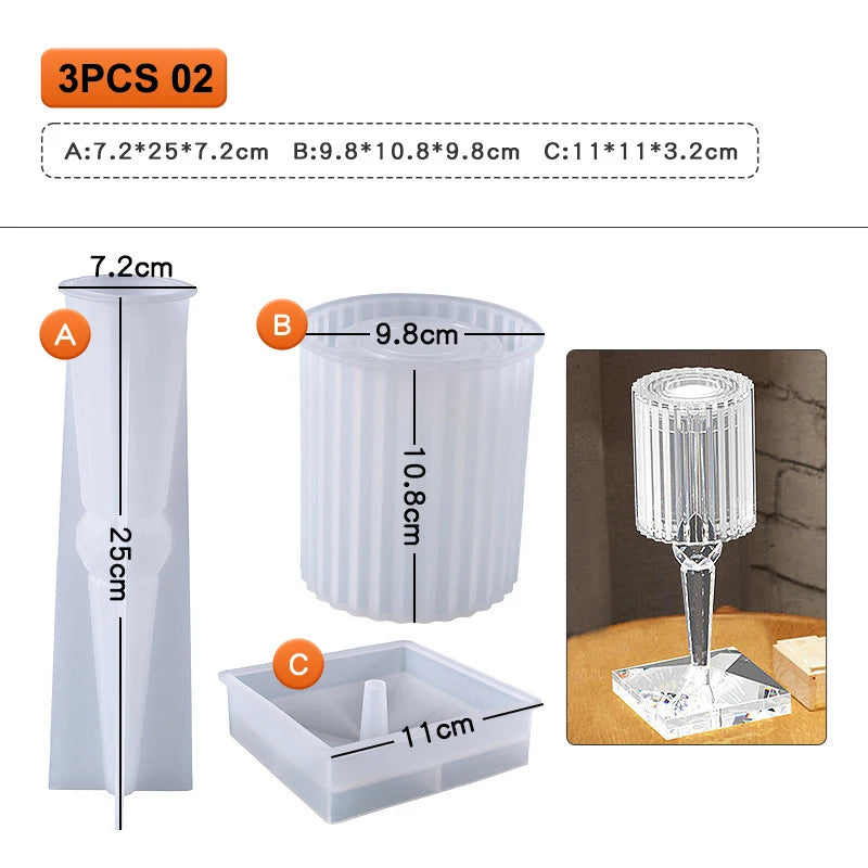 DIY Epoxy Resin Lamp Silicone Mold | Diamond Crystal Pattern