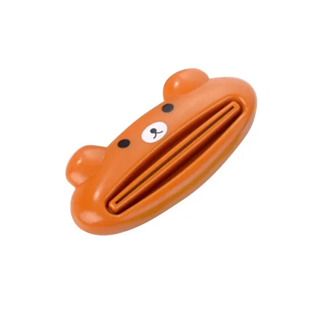 Cartoon Frog Toothpaste Squeezer Device Dispenser Holder Bathroom Toothbrush Holder Organizer Facial Cleanser Squeezer Press Peaceful Pleasures Health and Wellness Brown bear