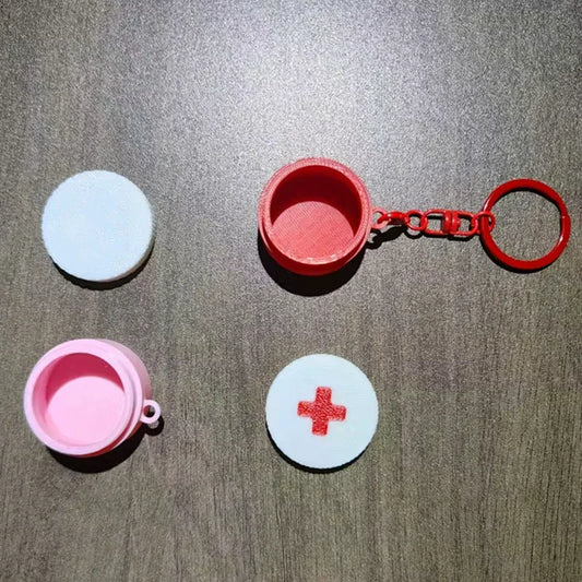 Mini Sliding Pill Box with Keychain | Portable Capsule Holder Pill Box Organizer Peaceful Pleasures Health and Wellness