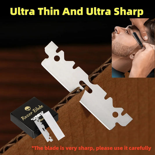 100Pcs Stainless Steel Razor Blades, Safety Replacement Shaving Blades For Men Shaver, Barber Salon Cutting Tool Accessories Peaceful Pleasures Health and Wellness